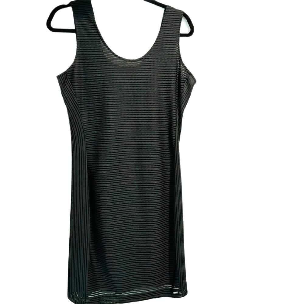 Armani Exchange Women Dress Ribbed Black Stretch Large LBD Sleeveless Party